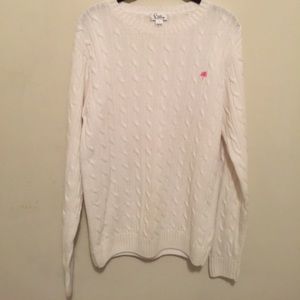 Lilly Pulitzer White Knit Sweater Large
